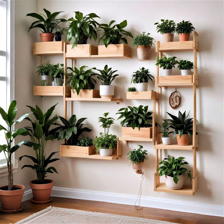 easy to maintain plant box shelves