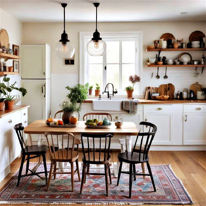 eclectic furniture for boho kitchen