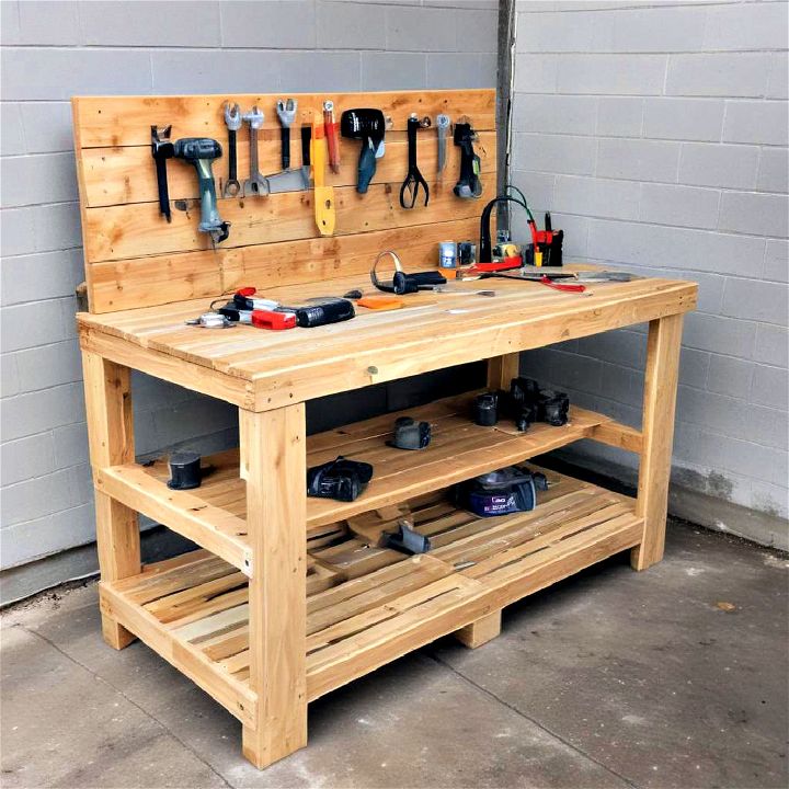 eco friendly and rustic diy pallet workbench