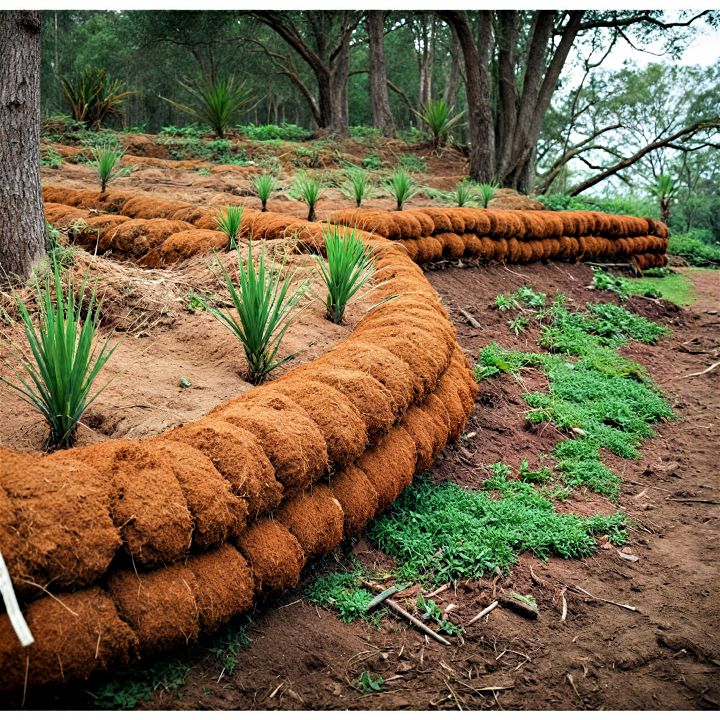 eco friendly and sustainable coir log retaining wall