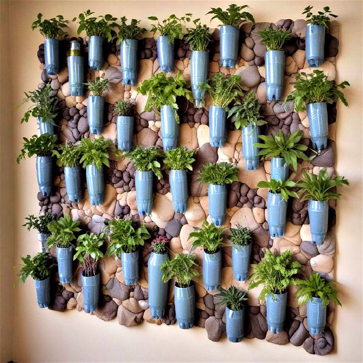 eco friendly recycled bottle wall garden