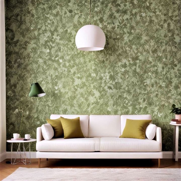 eco friendly wallpaper for green living room