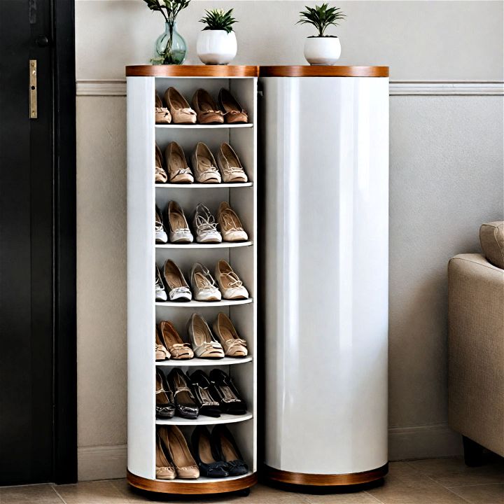 efficient and compact rotating shoe racks