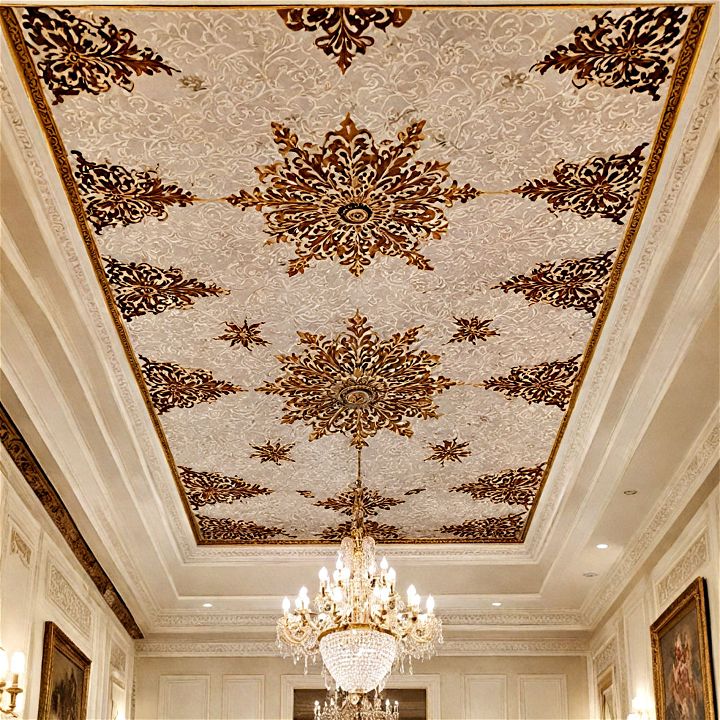 elegance and classic ornament ceiling wallpaper