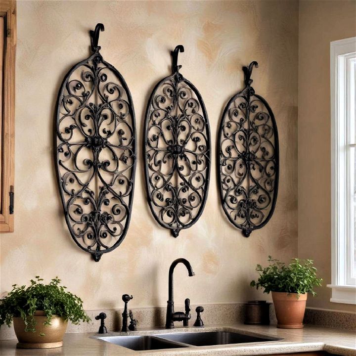 elegance and durability wrought iron wall hangings