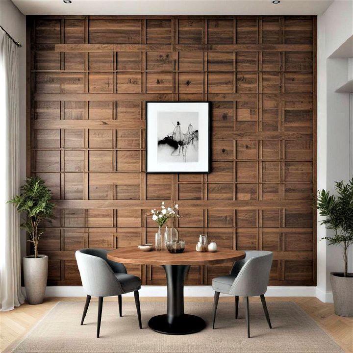 elegance and sophistication wooden grid paneling