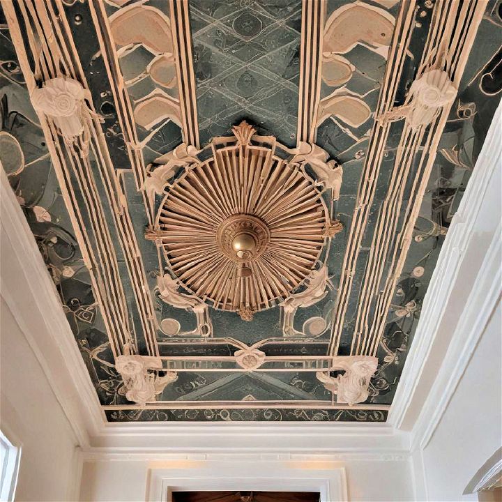 elegance art deco pattern ceiling wallpaper