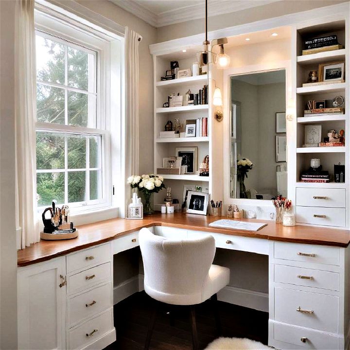 elegance built in vanity desk