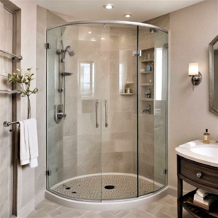 elegance curved glass walk in shower