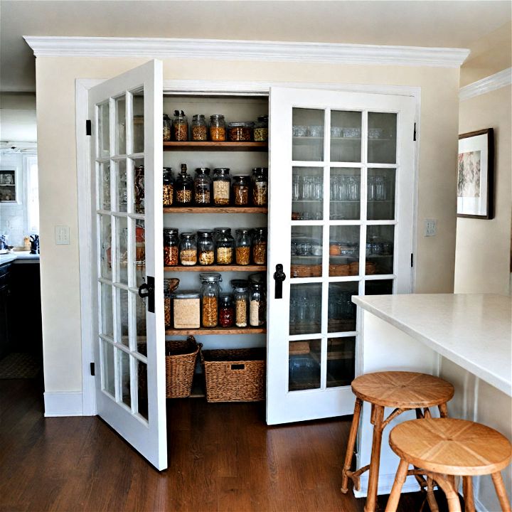 elegance pantry with glass doors
