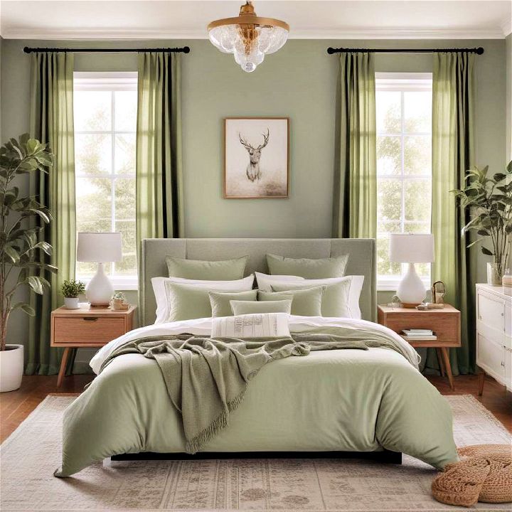 elegance sage green accents for bedroom