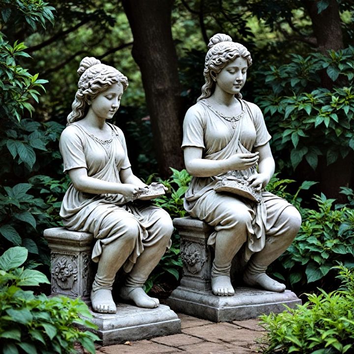 elegant and stylish garden statues