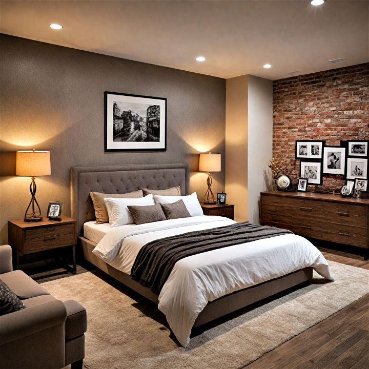 elegant bedroom with a luxury loft vibe