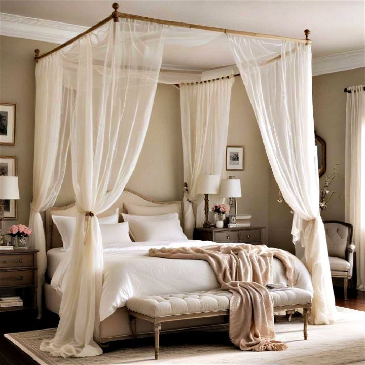 elegant canopy bed statement piece