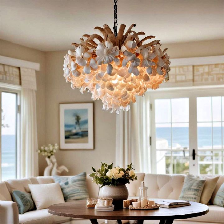 elegant chandelier from capiz shells