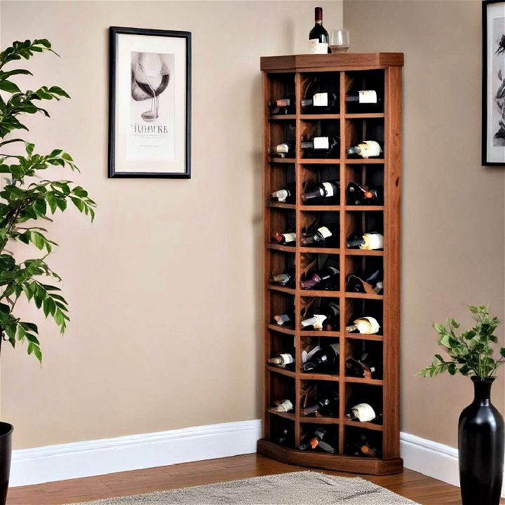 elegant corner wine rack solution