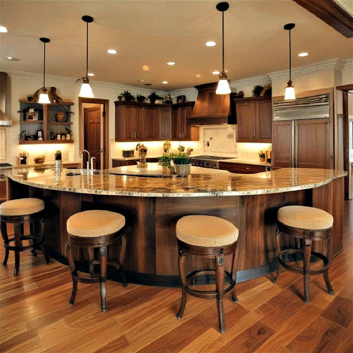elegant curved kitchen islands
