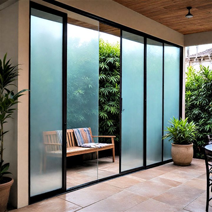 elegant frosted glass panels