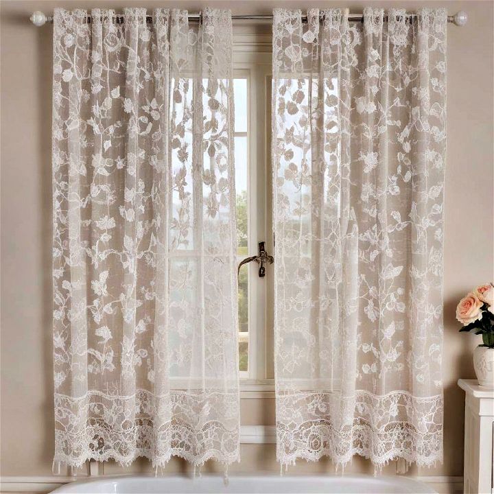 elegant lace curtain for bathroom