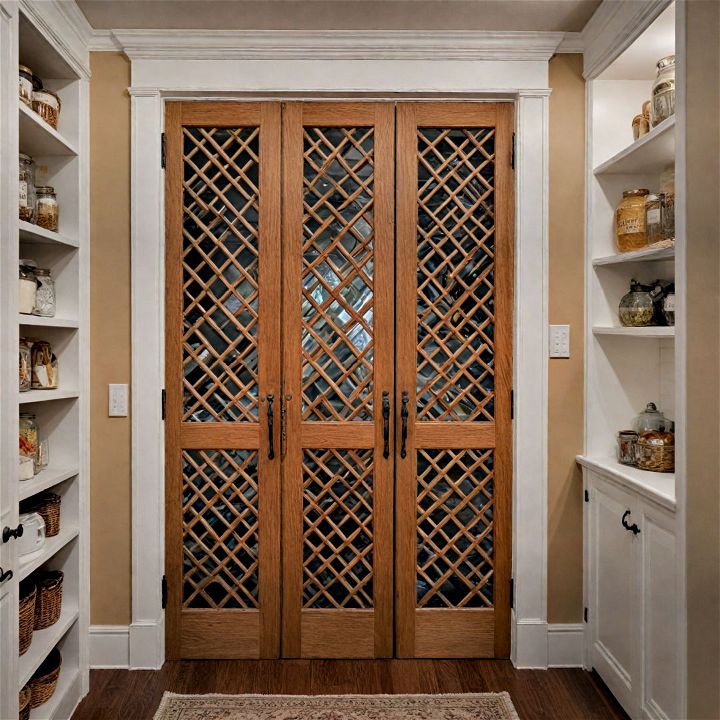 elegant lattice pantry door traditional or country style kitchens