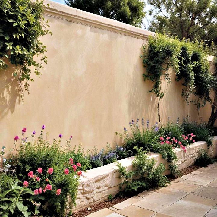 elegant stucco garden wall