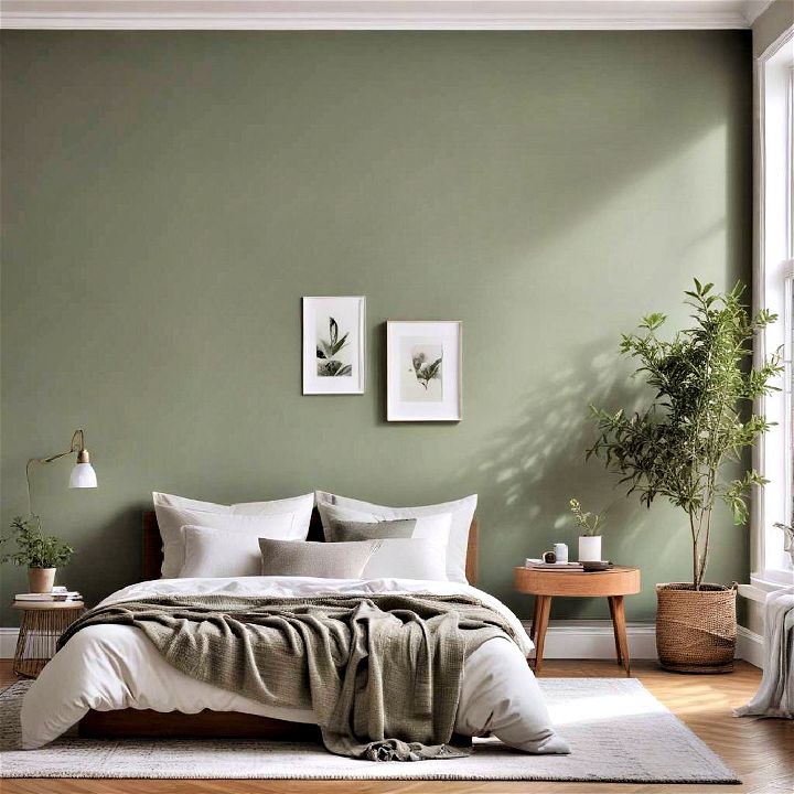 elegant tarragon green accent wall