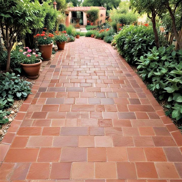 elegant terracotta tile paths