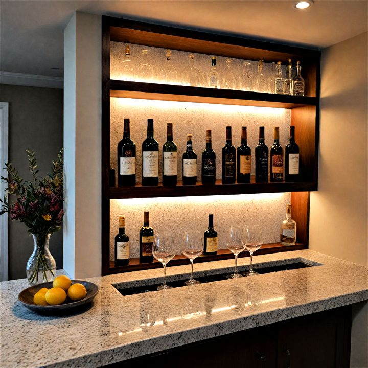 elegant wall niche bar