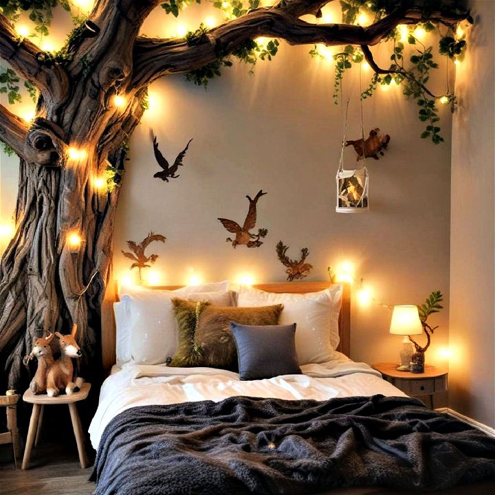 enchanted forest themed room for a magical retreat