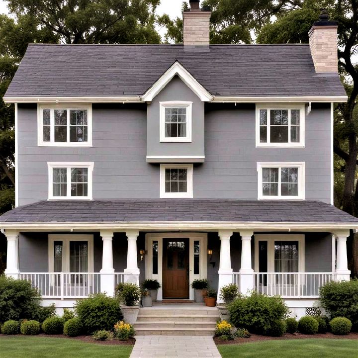 enchanting dynamic moonlit shadow gray exterior house paint
