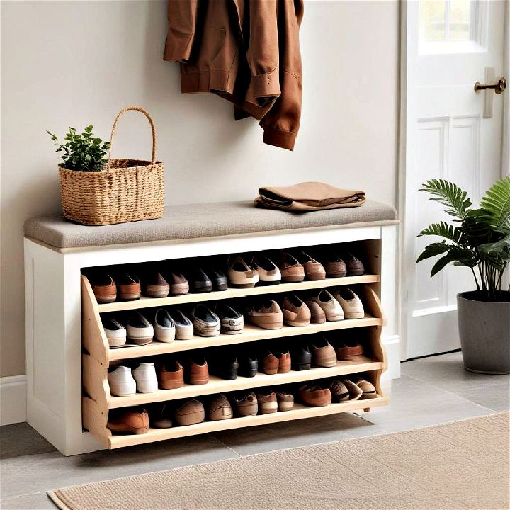 entryway bench with shoe storage