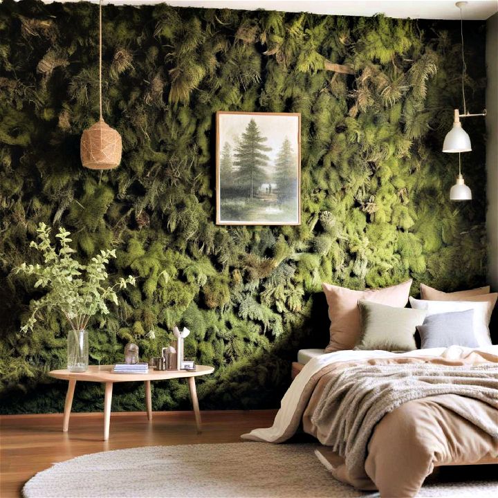 excellent moss green accent wall