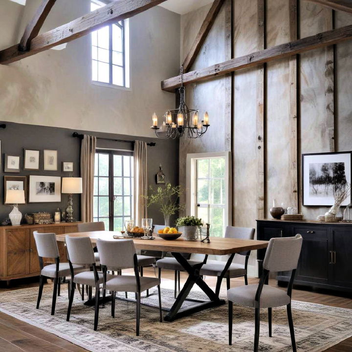 exposed beams accent wall