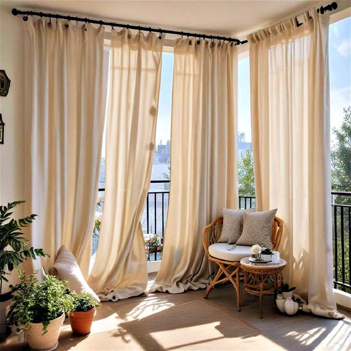 fabric curtains for balcony privacy