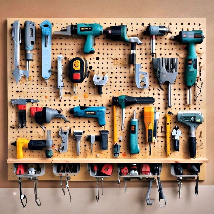 fantastic wall mounted pegboards for workshops