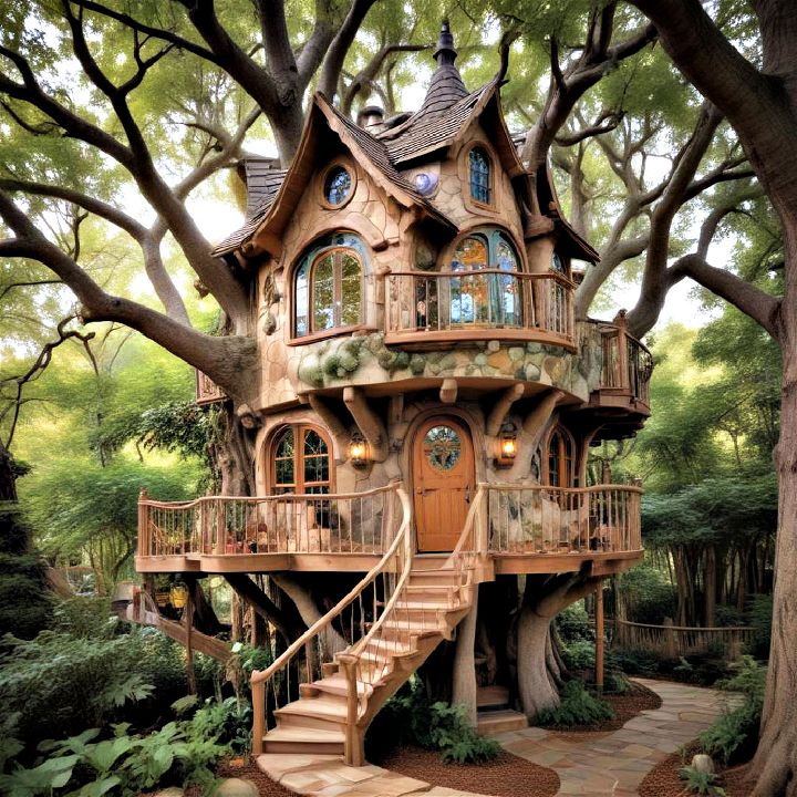 fantasy with a whimsical fairy tale treehouse