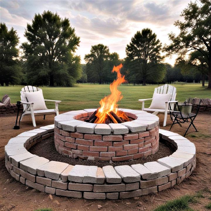 farmhouse brick fire pit for rustic outdoor spaces