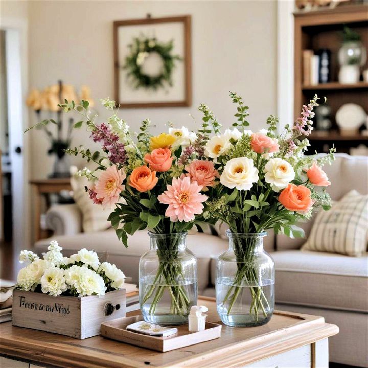 farmhouse floral arrangements idea