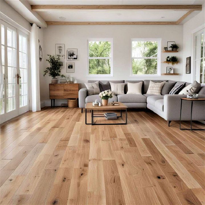 farmhouse style wooden flooring