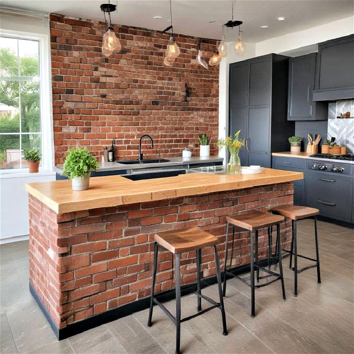 faux brick panel to add texture