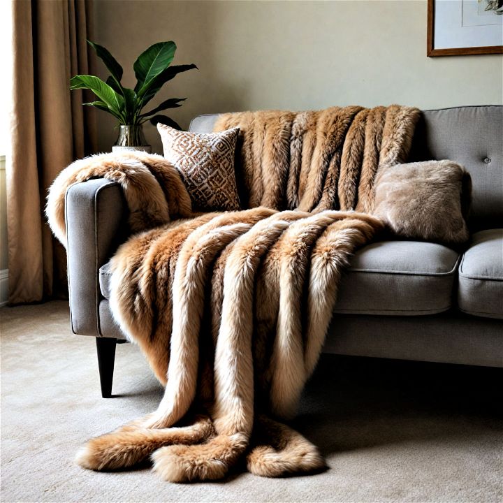 faux fur throws to enhance the coziness