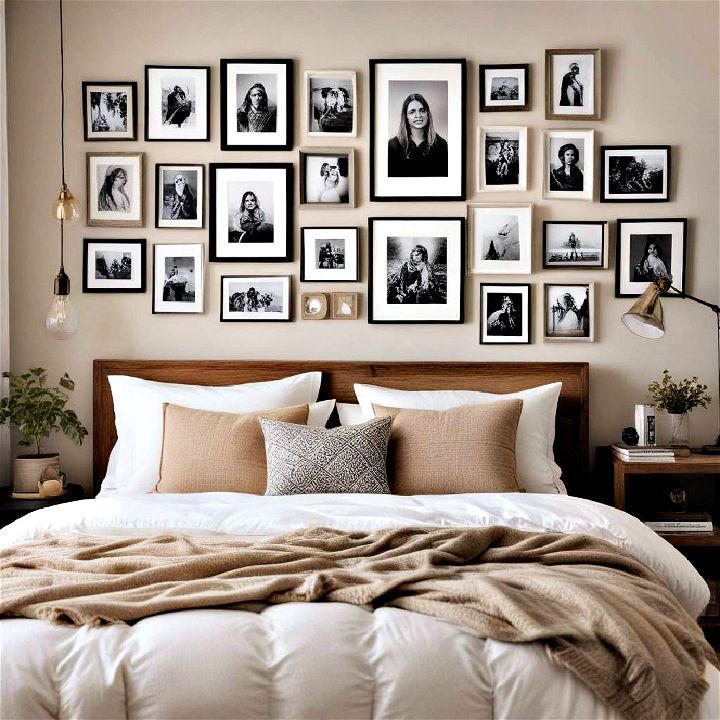 feature a gallery wall cozy bedroom