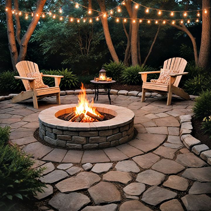 fire pit lighting for creating a cozy ambiance