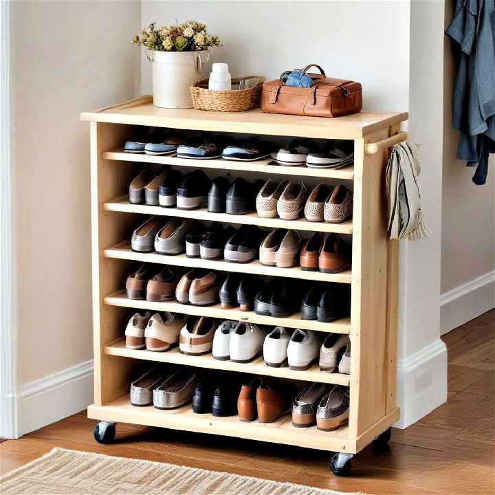 flexible and rolling shoe cart