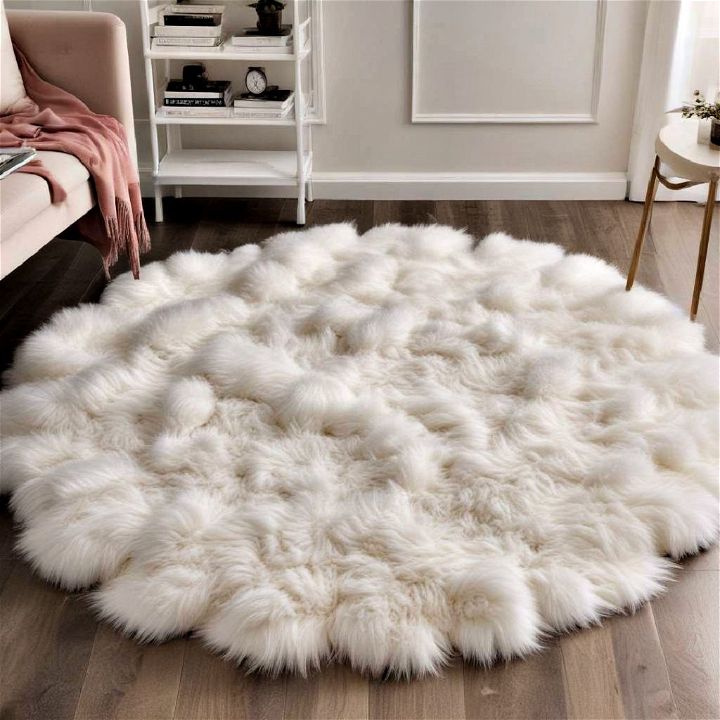 fluffy faux fur rug to add a touch of glamour