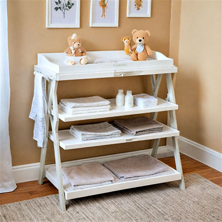foldable changing table for a tiny nursery
