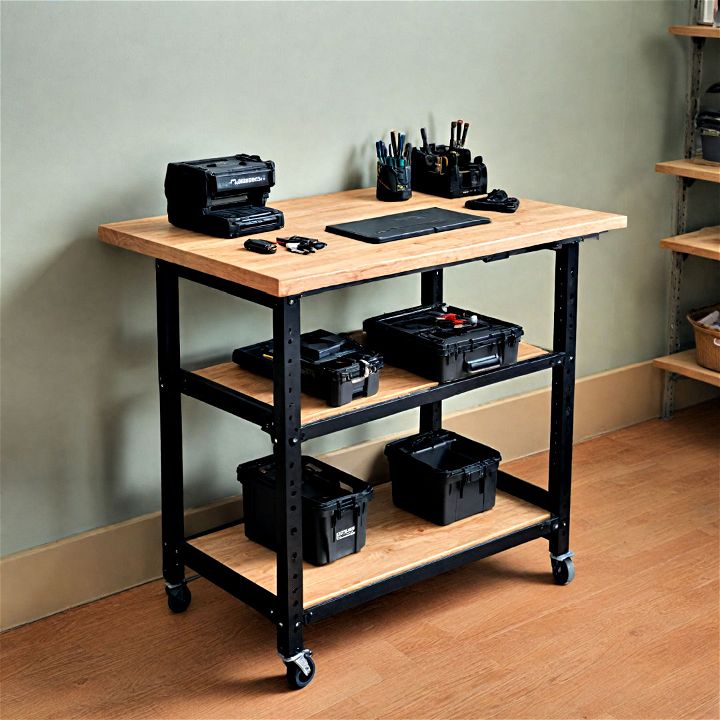 folding worktable with storage