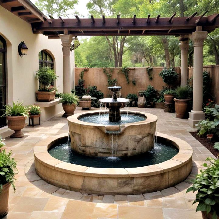 fountain outdoor living space