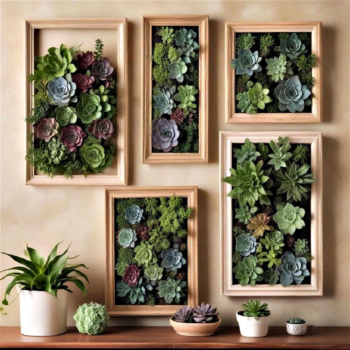 framed plant art vertical garden