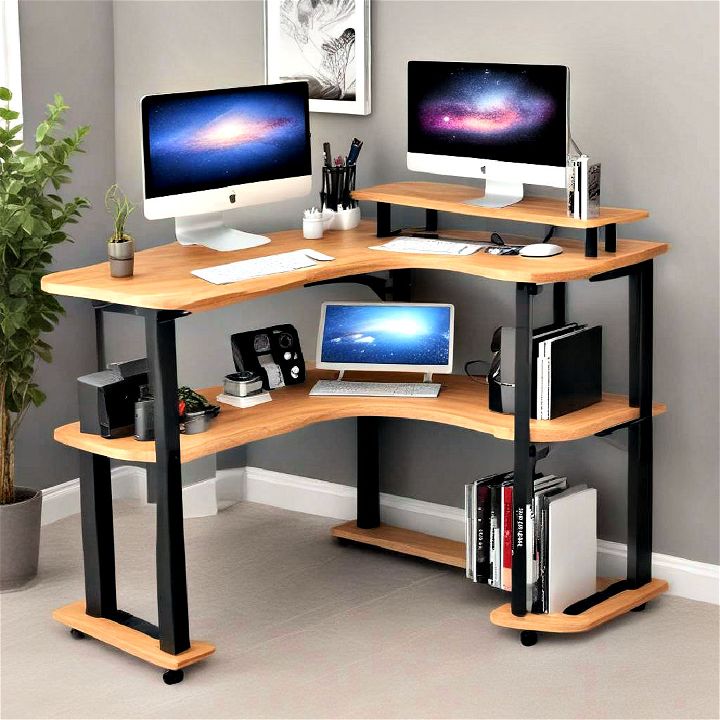 free clutter multi level desk